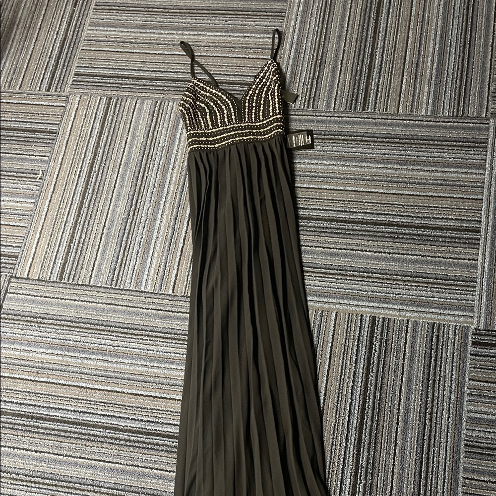 Beaded Bodice black Maxi Dress